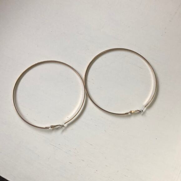 Goldtone  Fashion Statement Hoop Earrings - Picture 1 of 4